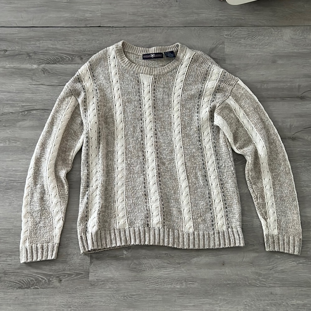 Haggar Casuals | Neutral Striped Sweater